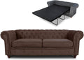 Sofa Sofnet, Braun, Schlafsofa Chesterfield Asti Bis 3-Sitzer, mit Schlaffunktion, Couch 3-er, Couchgarnitur, Sofagarnitur