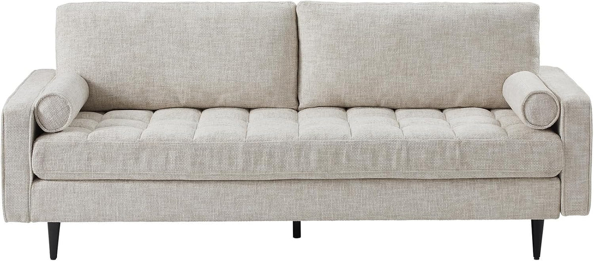 Sofa Riess Ambiente, 220 cm, Beige, Design Cozy Velvet - - - Chenille Federkern 3-Sitzer Couch