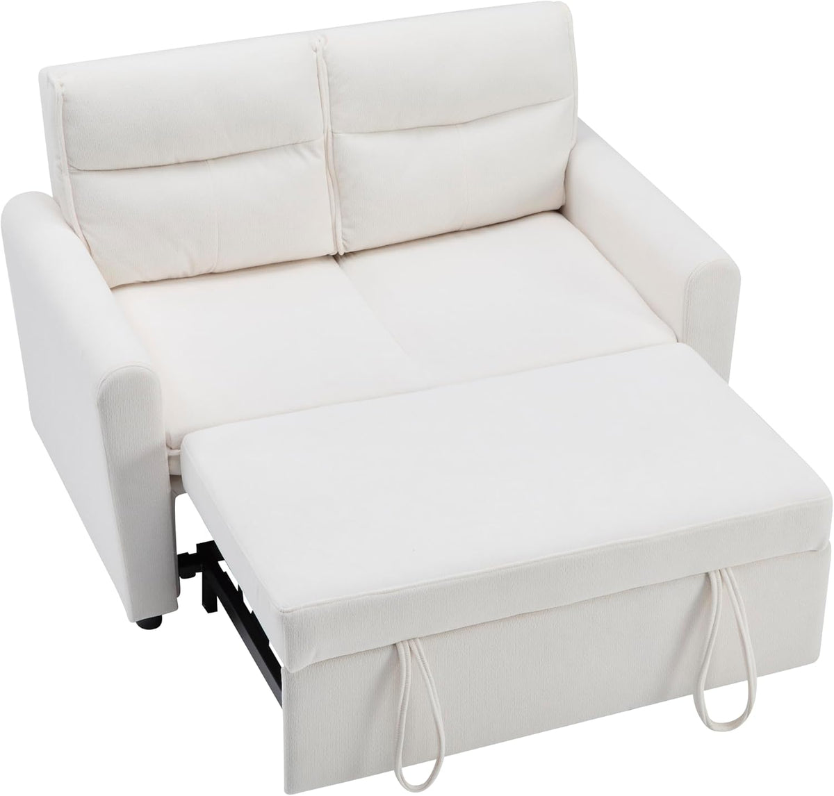 Sofa WEALTHKING, Beige, Multifunktionales Schlafsofa 2-Sitzer mit verstellbarer, Faltbares Loungesofa mit Kissen