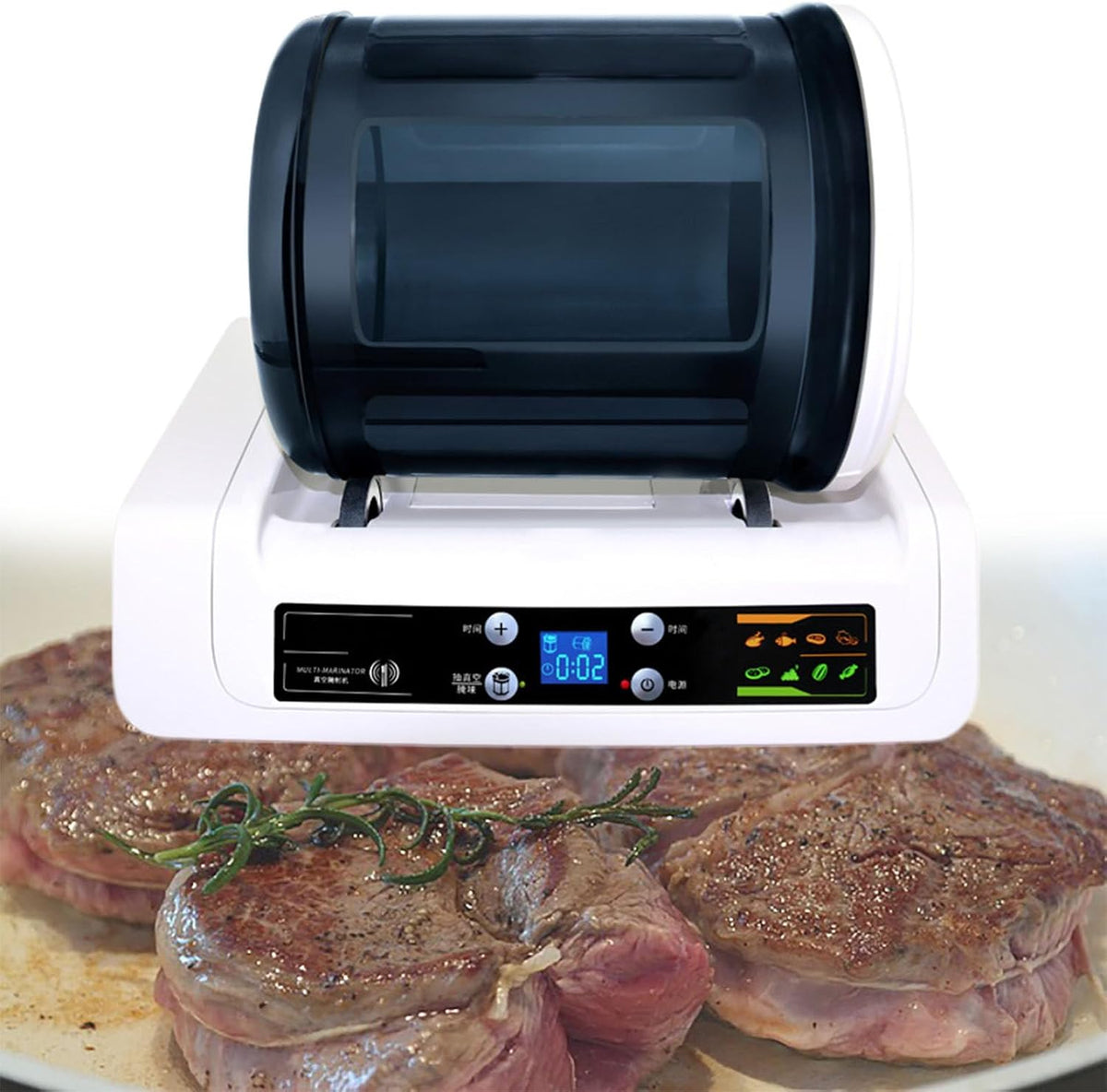 GESAIDES Fleischhämmer & -klopfer, 5 l, 4 W, AS, Schwarz, Vakuum-Tumbler-Marinator, 5-l-Fleisch-Tumbler-Mariniermaschine