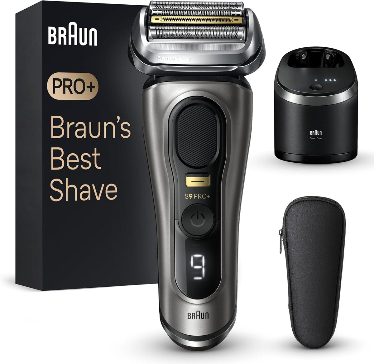 Braun Folienrasierer, Braun, Series 9 Pro+ Rasierer Herren Elektrisch, Elektrorasierer mit 5 Pro Rasierelementen