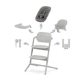 Cybex Hochstuhl, Grau, Gold LEMO 4in1-Set, Mitwachsend, 0 - 99 Jahre, Ab Geburt, Inkl. Bouncer Nest, Baby-Set, Snack Tray