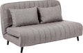 Sofa AC Design Furniture, 200 cm, Hellgrau-Braun, Marko Klappbares Schlafsofa in, 2-Sitzer mit Schlaffunktion, Klappbares Schlafsofa mit 2 Kissen
