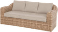 Hespéride Möbel, Beige/Hellbraun, Mooréa Savana Gartensofa - 3-Sitzer - Rostfrei - Gewebtes