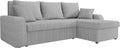 Mirjan24 Sofa, Grau, Ecksofa Kristofer Cord, Design Eckcouch, Couch mit Schlaffunktion, Zwei Bettkasten, Wohnlandschaft