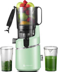 AMZCHEF Mastizier-Entsafter mit einer Schnecke, 145MM, 250 W, 2 L, Grün, Automatischer All-in-One Entsafter, Öffnung und entsafter für Gemüse und Obst