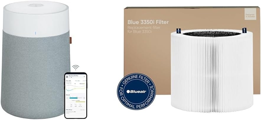 Blueair Dunstabzugshaube, Weiss, 3350i Max Smart Luftreiniger für mittelgrosse Räume und 1