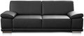 CAVADORE Sofa, Schwarz, 3-Sitzer Corianne in Kunstleder / Ledercouch