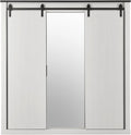 Kleiderschrank Furn.Design, 201 x 209 cm, Weiss/Schwarz, in weiss Pinie und schwarz/anthrazit Schwebetürenschrank 3