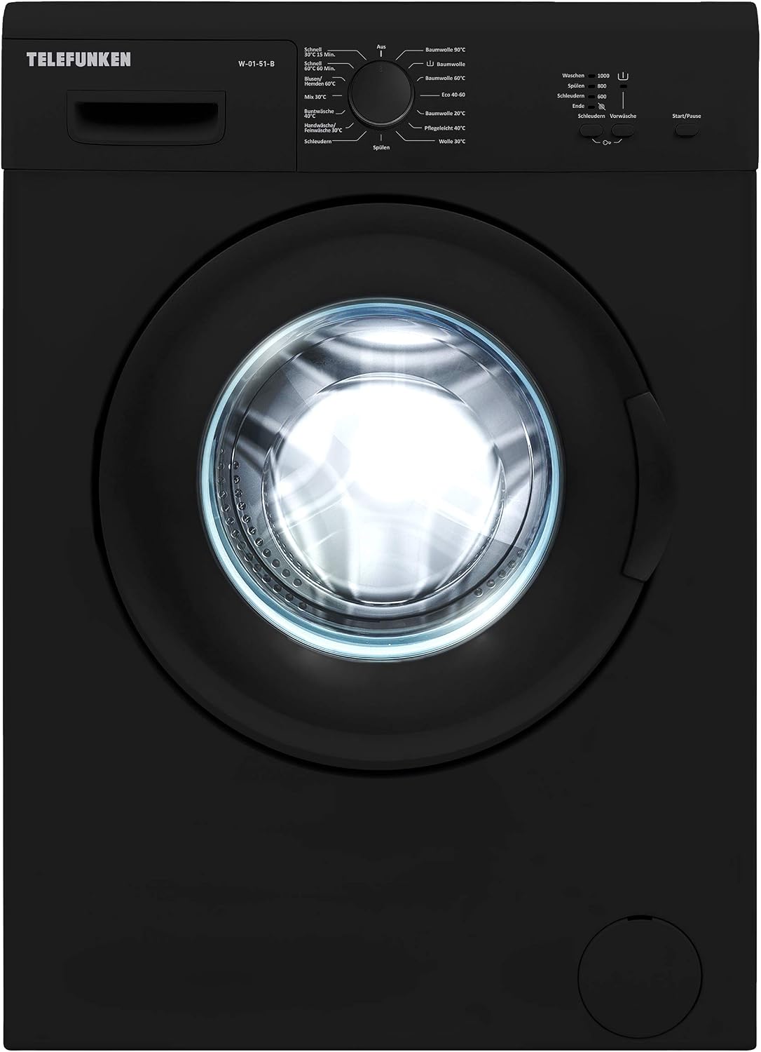 TELEFUNKEN Waschmaschine, 5 kg, Weiss, W-01-51-B ( / 1000 U/Min) mit Mengenautomatik
