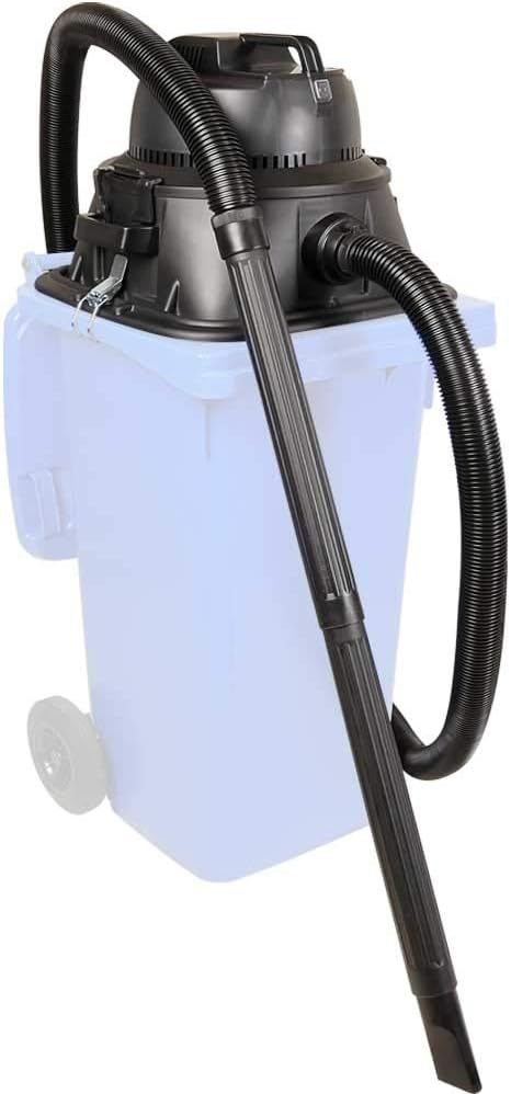 BRB Nass-Trockensauger, 120 Liter, Schwarz, Nass-/Trockensauger/Industriesauger, Aufsatzsauger 1100 Watt, zum Aufsatz auf DIN Mülltonnen