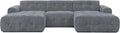 luma-home Schönes für Dein Zuhause Sofa, Grau, Moderne Wohnlandschaft in U-Form mit raffinierten Steppungen, B323/T161/H79 cm
