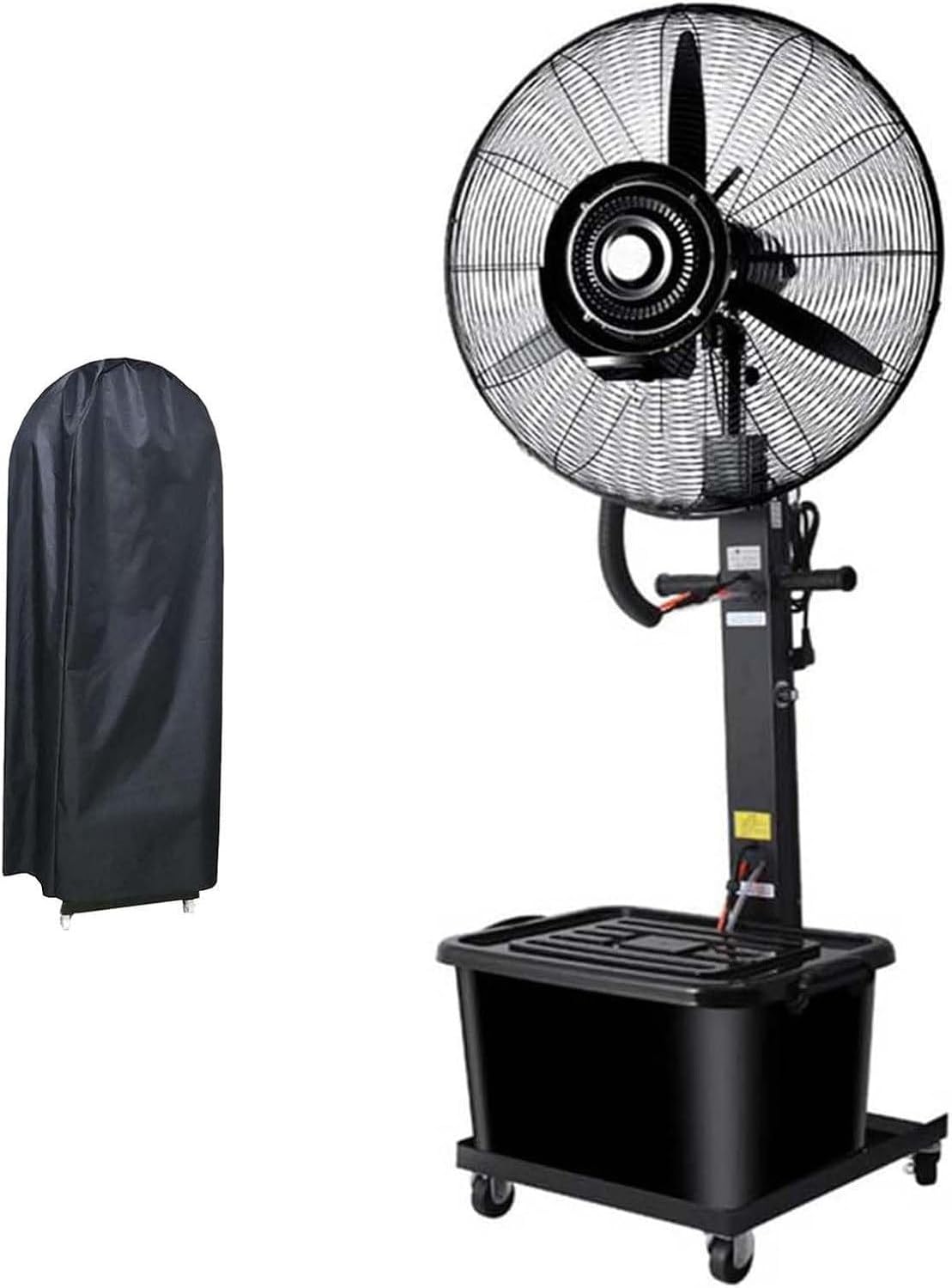 Standsäule Standventilatoren, 750MM, 380 W, Weiss, Ventilator mit Nebelfunktion für Garage Werkstatt Halle