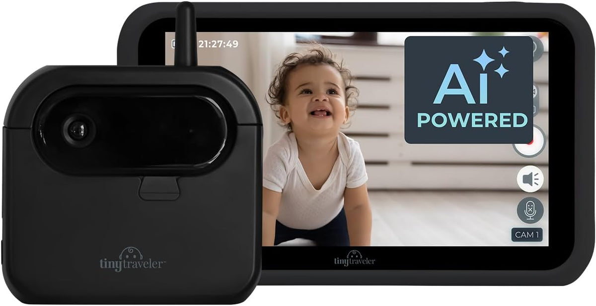 Tiny Traveler Intelligente Überwachungsgeräte, 12,7 cm, Schwarz, AI 1080P Babyphone mit tragbarem Ladegerät