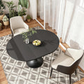 TWSOUL Esstisch, 130x90x75 cm, Tischplatte aus MDF + Tischbeine aus Eisen, Schwarz/Creme