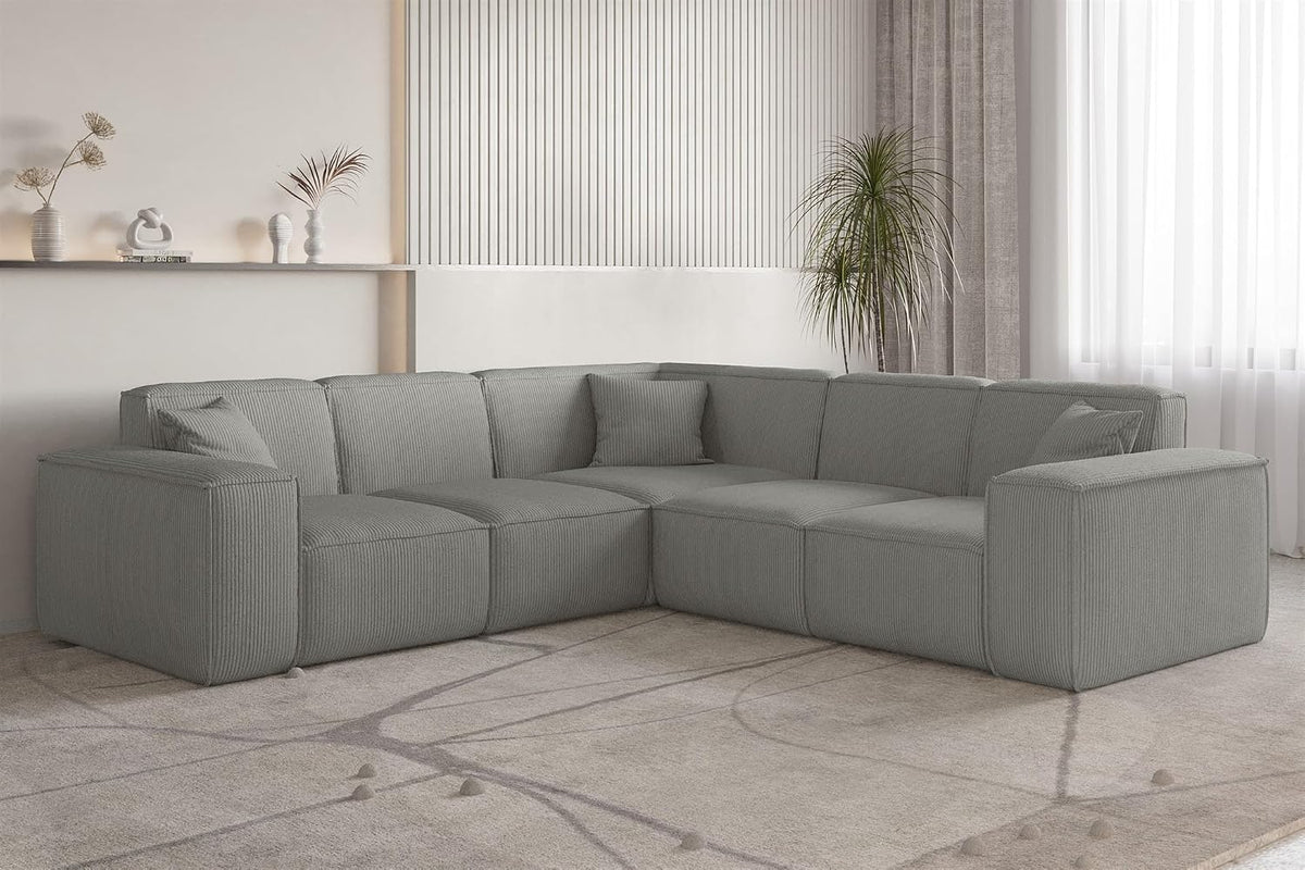Sofa Fun Möbel, Grau, Ecksofa Designersofa CELES Premium in Stoff Scala Seite