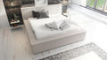 A&J MöbelLand Matratze, Beige, Polsterbett Rio 140x200 mit, Bettkasten und Lattenrost. Farbe