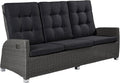 Sofa dasmöbelwerk, Grau/Schwarz, Relaxsofa Kansas 3er Garten Couch Dreisitzer grau-Mix