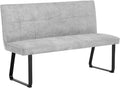 byLIVING Sitzbank, 140 x 92 x 59 cm, 140 cm, Hellgrau/Schwarz, Bank TALEA / gepolsterte / Webstoff-Bezug hellgrau / Metall