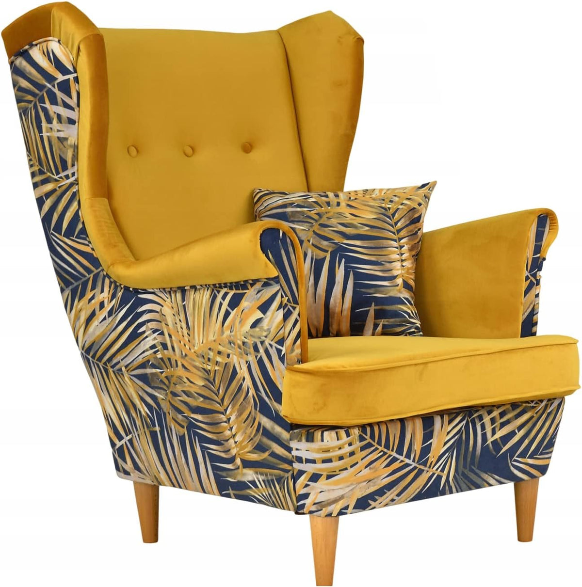 Family Meble Relaxsessel, Gelb/Blau, Sessel, Modell Ari Print Duo, Skandinavisch, aus Webstoff, Loungesessel, Ohrensessel