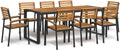 Mhdvray Essgruppe, 200 x 90 cm, Massives Akazienholz mit Öl-Finish, pulverbeschichtetes Metall, Braun/Schwarz