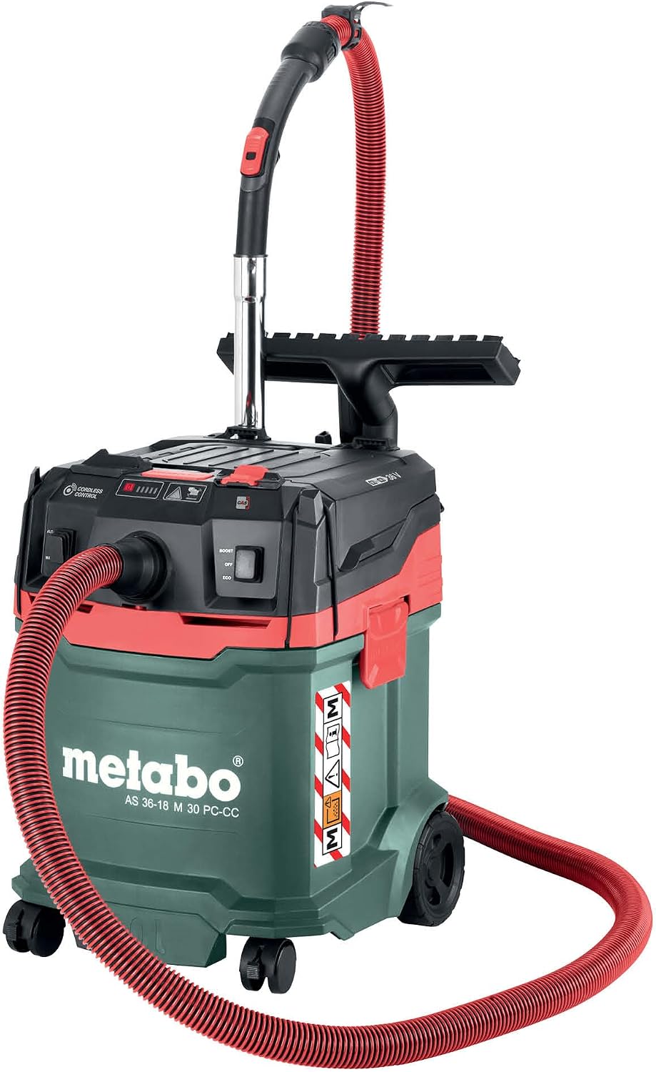 metabo Nass-,Trockensauger für Werkstätten, 18 M, 30 l, Schwarz, AS 36- 30 PC-CC Akku-Sauger, Nass- und Trockensauger