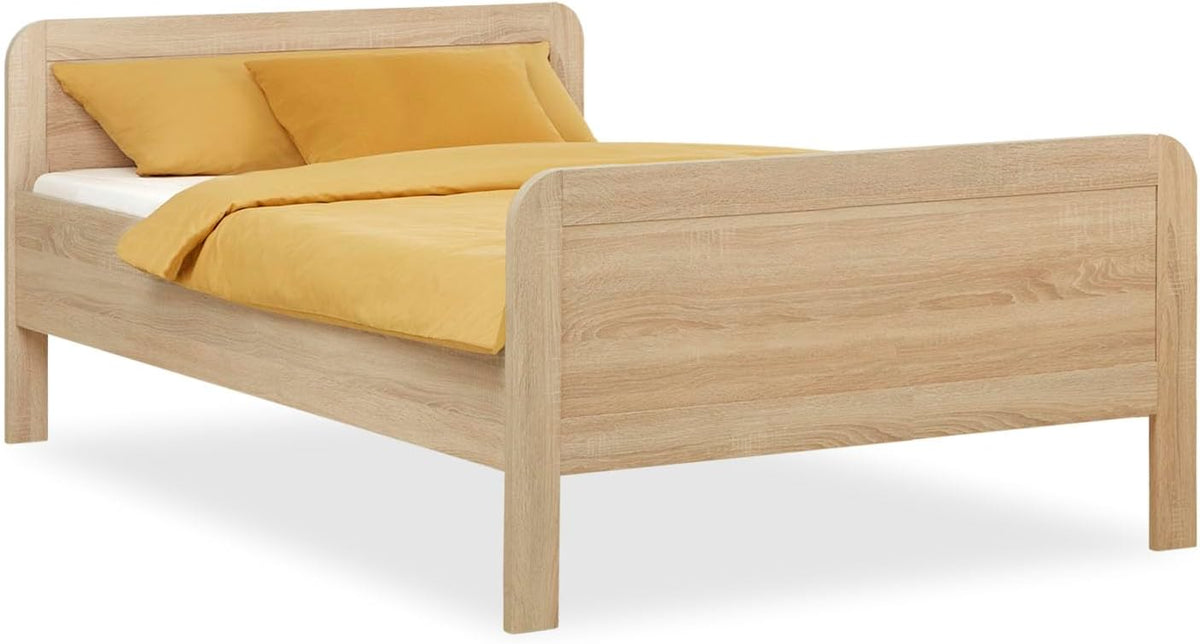 Homestyle4u Bett, Natur, Komfortbett Senioren Seniorenbett 120x200 Komforthöhe Holz, Artikel 3120