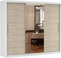 Kleiderschrank Fabryka Mebli Idźczak, 61 x 250 x 218 cm, Weiss/Sonoma, Schlafzimmerschrank