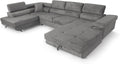 Sofa SOFILAND, Grau, Ecksofa Aller U XXL-Ecksofa mit Schlaffunktion und Zwei, Linke Seite