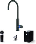 HappyFilter Küchenwaschbecken Touch-On-Wasserhähne, Schwarz, FizzRed Wassersprudler Wasserkocher, gekühlt, gesprudelt