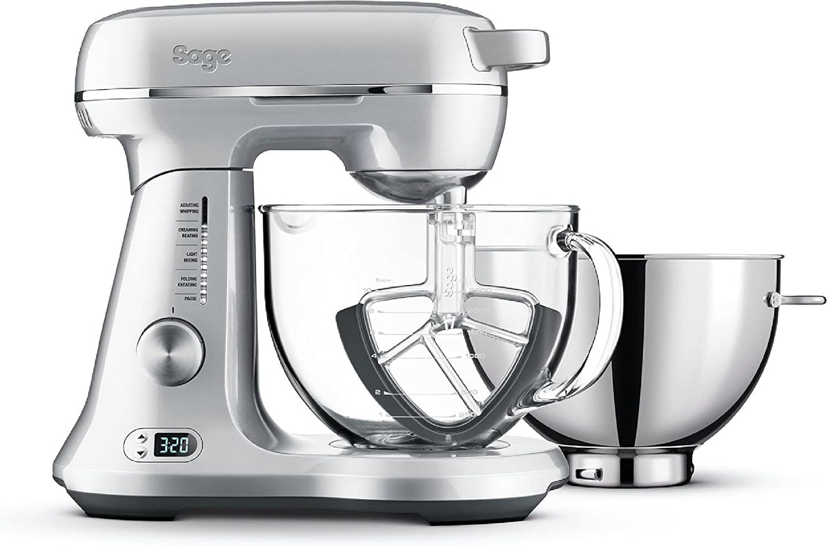 Sage Knet- & Rührmaschinen, Schwarz, The Bakery Boss, Teigknetmaschine, Gebürstetes Aluminium