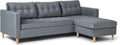 Sofa ebuy24, Grau, Marino BA1, Chaiselongue rechts oder Links gewendet (Velour ), H80xB219xT151, 100% Polyester/Polyetherschaum