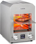 Klarstein Elektrische Tischgrills, 18,5 x 30 cm, 2.200 W, Silber, Hannibal - Hochtemperaturgrill, Indoor-Grillgerät