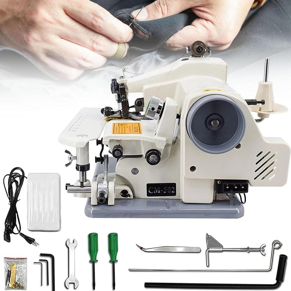 Blindstichmaschine, 8 mm, Schwarz, Tragbare Blindstich-Saummaschine, 1200 U/min, Stichlänge, zum Säumen von Hosen mit Pedal