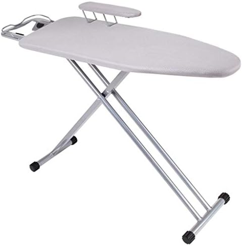 Multifunktions Bügelbretter, 80 cm, Grau/Braun, Bügelbrett aus dickem Stahl, gewerbliches Wäsche-Bügelbrett, mit ausziehbarem Ärmel-Bügelständer