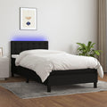 Homgoday Boxspringbett, 90 x 190 cm, Stoff (100% Polyester), Sperrholz, Spanplatten, Massivholz, Lärche, Schwarz