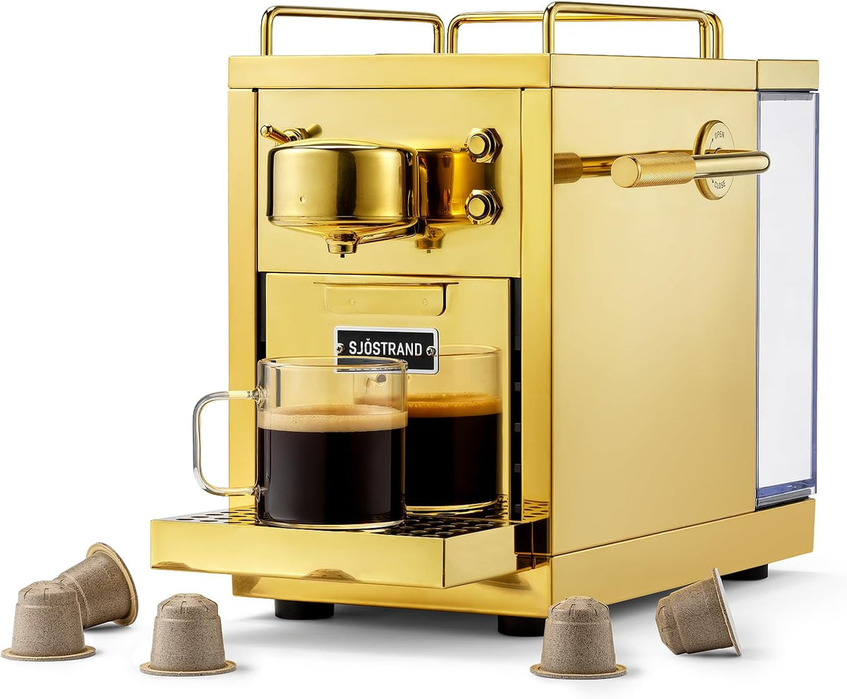 Sjöstrand Coffee Concept Kaffeemaschine, Silber, Die Original 2, Nespresso® kompatible Kapselmaschine, skandinavisches Design
