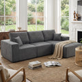 CHOSHOME Sofa, 275 cm, Dunkelgrau, Ecksofa mit Schlaffunktion - Big Modulares L-Form Cloud, Cord Boneless Bed mit Ottomane