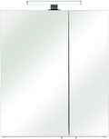 Pelipal Spiegelschränke, 60 cm, Weiss, Badezimmer-Spiegelschrank Quickset 936 in Eiche quer, breit, Badschrank mit Spiegel