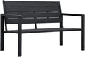 SKM Sitzbank, 120 cm, HDPE (hochdichtes Polyethylen) + Stahl, Schwarz, Gartenbänke HDPE Holzoptik