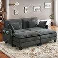 Sofa IUXPAM, Grau, Ecksofa Modulares L-förmiges, Bequeme Cloud Couch für Wohnzimmer Extra Tiefe, Chenille Stoff mit Abnehmbaren Ottoman (