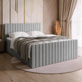 BROMARKT Bett, Grau, Boxspringbett mit Matratze 140x200 Doppelbett mit Topper