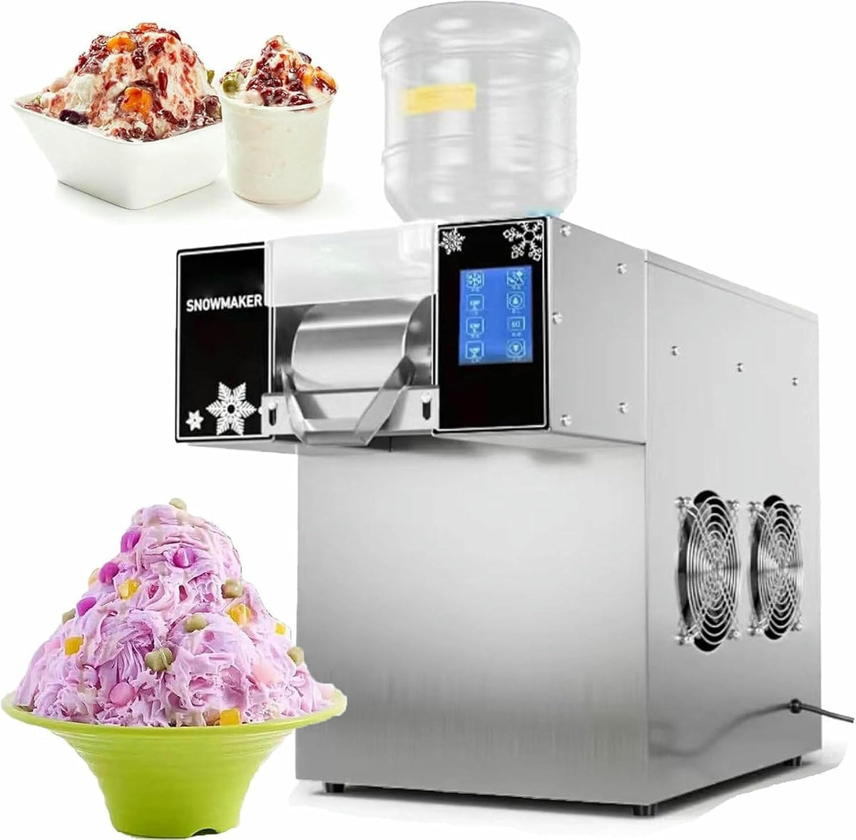 QUSYZD Eiswürfelmaschine, 360 W / 750 W / 1200 W, 180 kg, 120 kg, 120 kg, Schwarz
