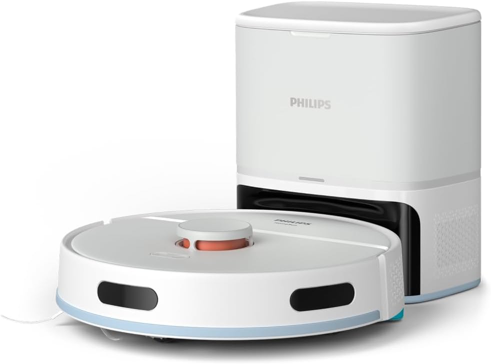 PHILIPS Saugroboter, Weiss, 2000 Serie mit Wischfunktion, 130 Min. Laufzeit