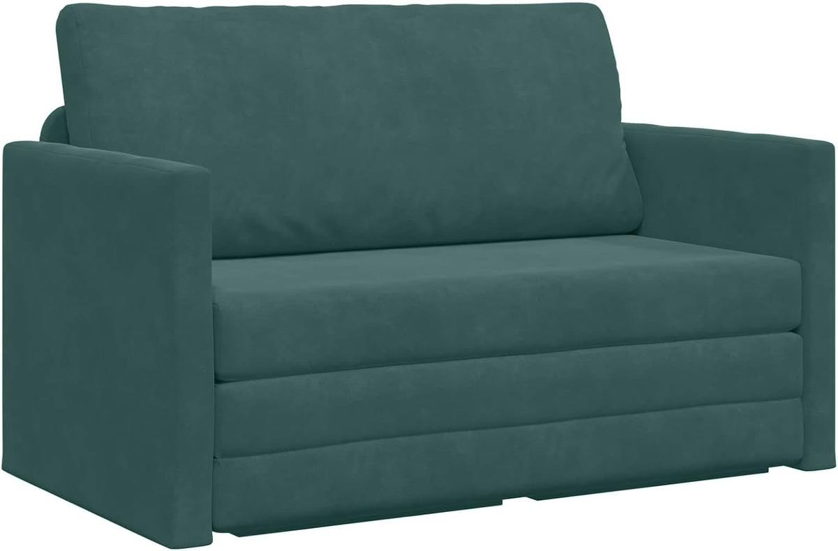 Sofa vidaXL, 124 x 71 x 78 cm, Dunkelgrün, Schlafsofa Samt, Wohnzimmer -Bett, rechteckig, modernes langlebiges