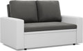 Sofa Mebligo, Grau/Weiss, Zweisitzer Wohnzimmer mit Schlaffunktion, Bettkasten und Kunsteleder 148x90x87 (BxHxT) Grau und Weiss
