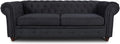 Sofa Sofnet, Schwarz, Chesterfield Asti 3-Sitzer, Couch 3-er, Glamour Design, Couchgarnitur, Sofagarnitur, Holzfüsse