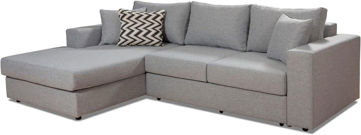 Sofa TESLA DREAMS Reality of Comfort, 180 L, Grau, Ecksofa Leon modulare Garnitur mit Schlaffunktion, XL Longchair Links