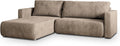 Sofa Masseno, Beige, Wohnzimmersofa, Ecksofa Turin P mit Schlaffunktion L-Form, Modern mit Bettkasten, Couch, Soffa