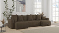 Sofa COMFORTINO FURNITURE, Braun, ecksofa mit schlaffunktion und bettkasten Denver u-Form, 3-Sitzer eckcouch, schlafsofa für Wohnzimmer